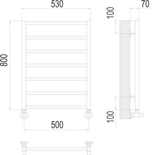 картинка Полотенцесушитель Terminus Контур П7 500х800 от магазина Сантехстрой