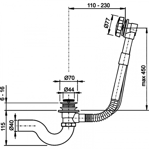 картинка Слив перелив автомат Timo (8004/00) от магазина Сантехстрой