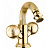 картинка смеситель cezares olimp-bs2-03/24-m на биде с донным клапаном золото 24 карат, ручки металл