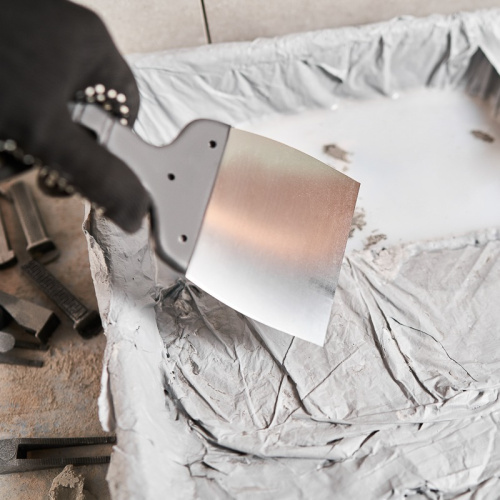 картинка Шпатель 100 мм нержавеющая сталь,  пластмассовая ручка REXANT от магазина Сантехстрой