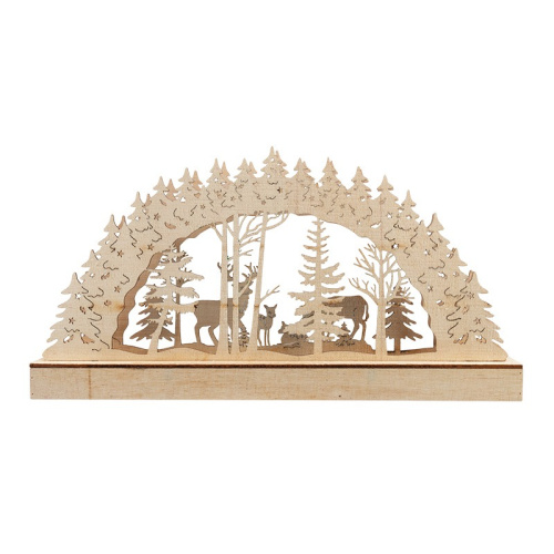 картинка Деревянная фигурка с подсветкой Семейство оленей 30х5х15,7 см от магазина Сантехстрой