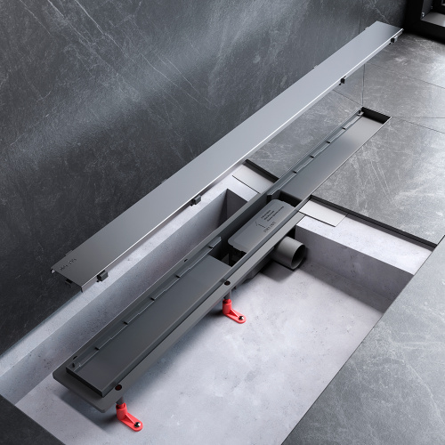 картинка W02SC-U11-090-04SB PrimeFlow Трап для душа линейный универс затвор Tile 90см цвет сталь мат от магазина Сантехстрой