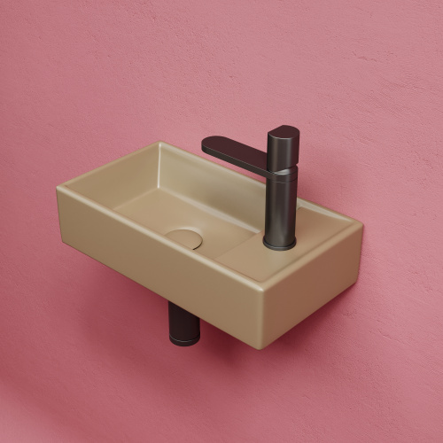 картинка CN6051LMC Умывальник подвесной прямоугольный (чаша слева, отверстие под смеситель справа) цвет капуч от магазина Сантехстрой