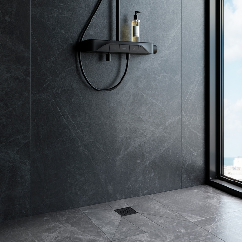 картинка W01BD-P11-010-01BM MasterFlow Трап для душа точечный универс затвор Cut Gradient 10см цвет черн мат от магазина Сантехстрой