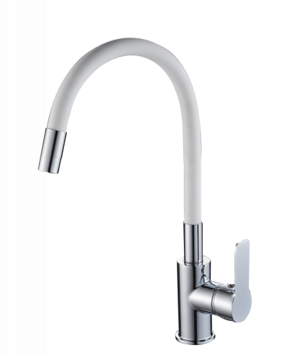 картинка Смеситель для кухонной мойки с гибким изливом RUSH Siple (SI7335-60White) от магазина Сантехстрой