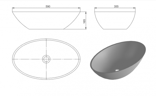 картинка Раковина DIONE 60x36 Soft Rock от магазина Сантехстрой
