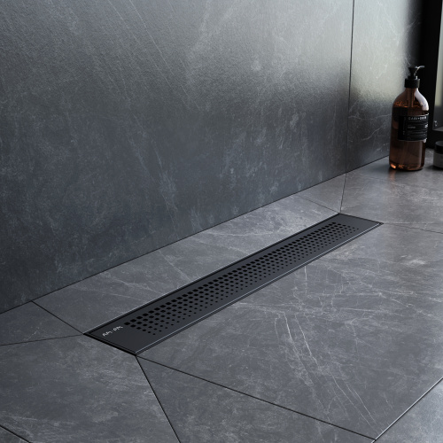 картинка W02SC-P11-050-01BM PrimeFlow Трап для душа линейный универс затвор Cut Gradient 50см цвет черн мат от магазина Сантехстрой