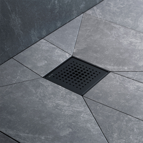 картинка W01BD-P11-010-01BM MasterFlow Трап для душа точечный универс затвор Cut Gradient 10см цвет черн мат от магазина Сантехстрой