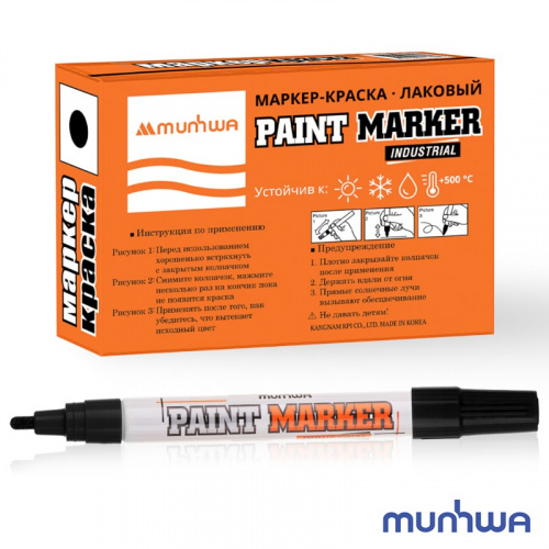 картинка Маркер-краска 4мм,  нитрооснова,  черный MunHwa от магазина Сантехстрой