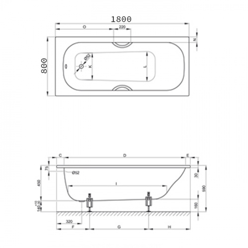 картинка BETTE Classic Ванна с шумоизоляцией 180х80х45, с шумоизоляцией,  с BetteGlasur ® Plus, белая (для стандартного слива-перелива) от магазина Сантехстрой