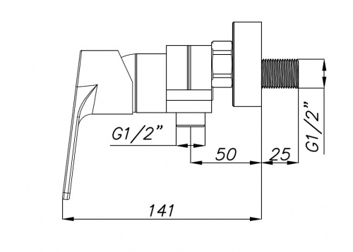 фото смеситель для душа azario treya без излива, хром (az-15680621)