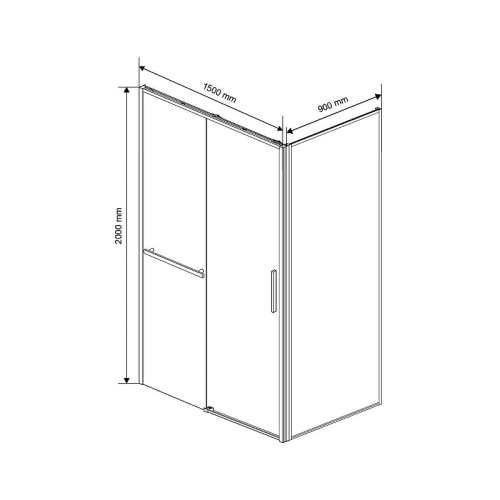 картинка Душевой уголок Vincea Slim Soft 150x90 VSR-1SS9015CLB профиль Черный стекло прозрачное от магазина Сантехстрой