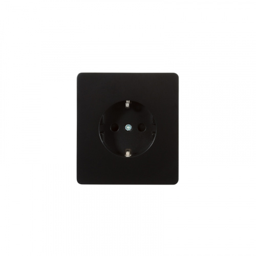 картинка Розетка ROUND 1-ая с/з с/у, со шторками 16А оникс KRANZ от магазина Сантехстрой