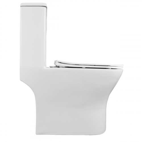 картинка Унитаз - моноблок AZARIO Terni 670x350x760 горизонтальный слив, быстросъемное сиденье микролифт (AZ-8618) от магазина Сантехстрой