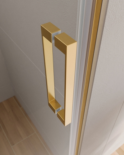картинка Душевая дверь Cezares Slider 90 SLIDER-B-1-80/90-C-BORO профиль Брашированное золото стекло прозрачное от магазина Сантехстрой