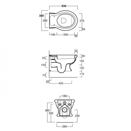 картинка SIMAS Lante Унитаз подвесной безободковый "Rimless", 53х38,5см, цвет белый от магазина Сантехстрой