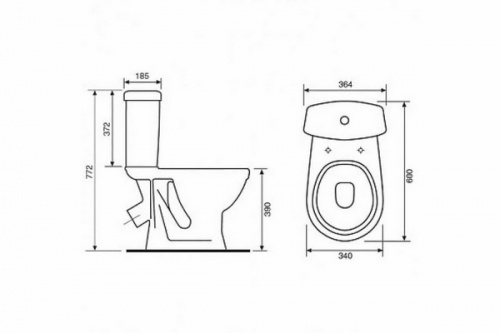 картинка Унитаз-компакт Оскольская керамика "Суперкомпакт" Стандарт 44901110522 от магазина Сантехстрой