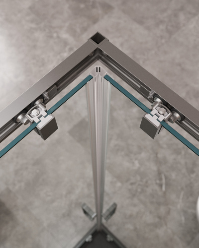 картинка Душевой уголок Cezares Molveno 120x120 MOLVENO-A-22-90+30-C-GM-IV профиль Оружейная сталь стекло прозрачное от магазина Сантехстрой