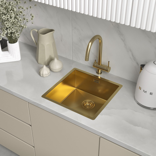 картинка Кухонная мойка Reflexion Como RX2044GD брашированное золото от магазина Сантехстрой