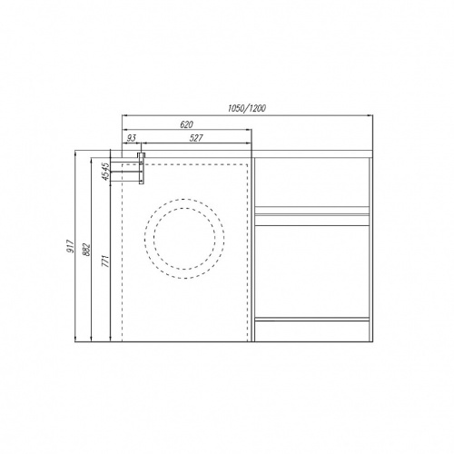 картинка Раковина - столешница AQUATON Лондри 1050, правая, графит (1A72223KLH21R) от магазина Сантехстрой