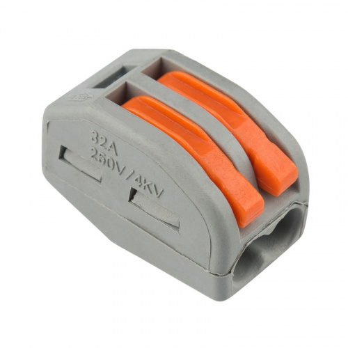 картинка Универсальная клемма СМК 222-412, 2-проводная серая 0,08-2,5/4 мм² (50 шт/уп) REXANT от магазина Сантехстрой