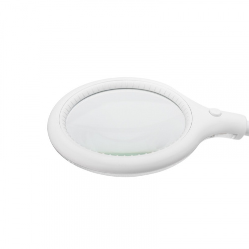 картинка Лупа настольная 3D с подсветкой 30 SMD LED,  подставка+прищепка,  ø95мм,  белая (2014-2R, BO) REXANT от магазина Сантехстрой