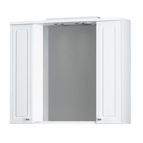 картинка M41MPX0851WG Palace One, зеркало, частично зеркальный шкаф, 85 см, с подсветкой, белый, глянец от магазина Сантехстрой