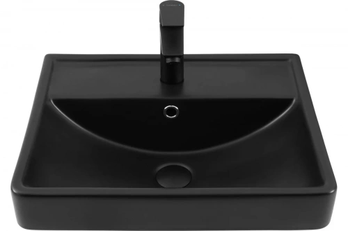 картинка Накладная керамическая раковина Aquanet Ирис 515х415х185 мм, черный матовый 00329246 от магазина Сантехстрой