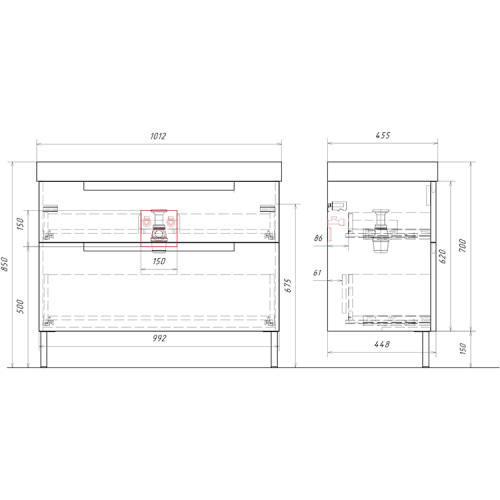 картинка Напольная тумба 101 см от магазина Сантехстрой