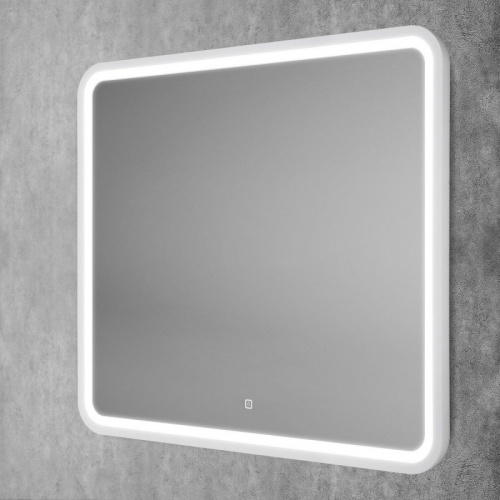картинка Зеркало Art&Max Genova AM-Gen-900-800-DS-F-White 90х80 с подсветкой, белый матовый от магазина Сантехстрой