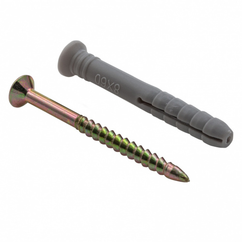 картинка Дюбель-гвоздь полипропиленовый с потайным бортиком 8 х 60 мм, 100 шт Сибртех от магазина Сантехстрой