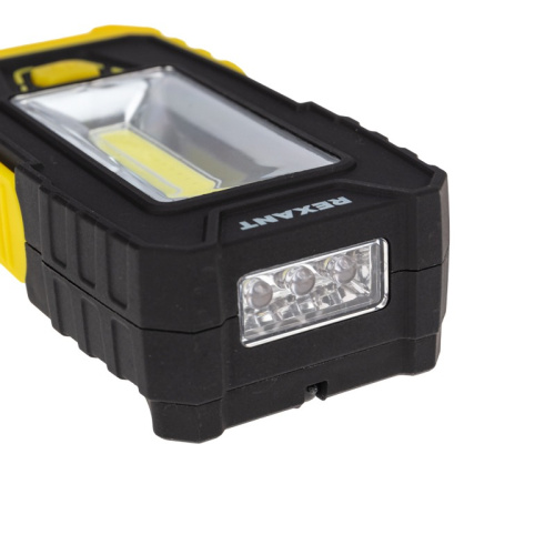 картинка Фонарь рабочий-трансформер NEW AGE с дальним головным 3 Вт и ближним боковым светом 6 Вт REXANT,  поворотный магнит,  складной крюк от магазина Сантехстрой