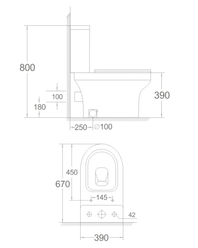 картинка Agger AT04000 унитаз-компакт безободковый, сиденье с микролифтом от магазина Сантехстрой