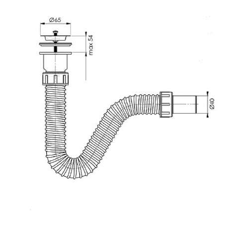 картинка Сифон для раковины Bettoserb 125312 Нержавеющая сталь от магазина Сантехстрой