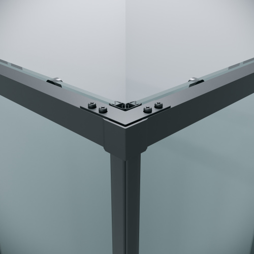 картинка Душевая перегородка 1/2 Grossman Galaxy 1/2.K33.01.70.21.00 (70х195) черный матовый,стекло прозрачное, 1 место от магазина Сантехстрой