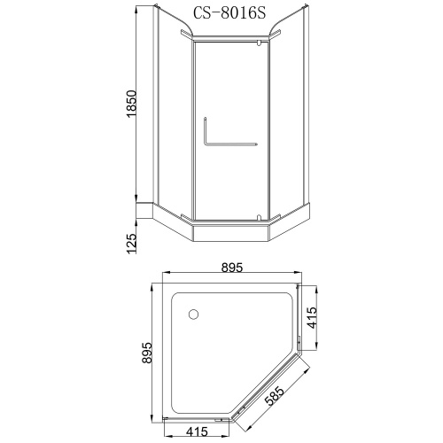 картинка Душевое ограждение LORANTO 90х90х200 с низким поддоном 13см, серое закаленное стекло 6 мм, профиль сатин (CS-816S B 90 (GRAY)) от магазина Сантехстрой