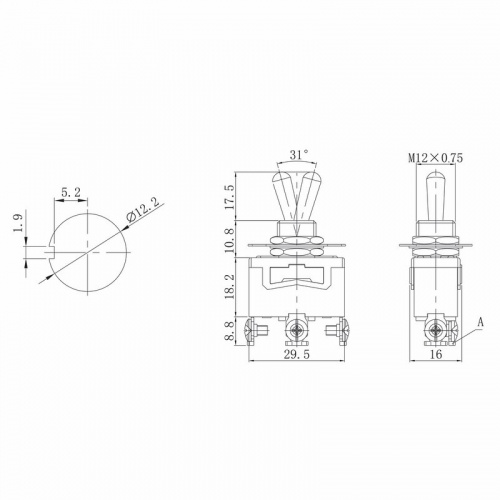 картинка Тумблер 250V 15А (3c) ON-(ON) однополюсной (KN-112) REXANT от магазина Сантехстрой
