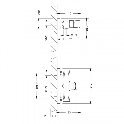 картинка Смеситель для душа Lemark Evitta (LM0503C) от магазина Сантехстрой