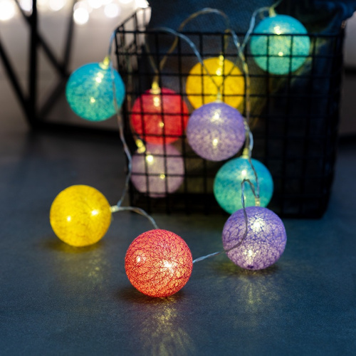 картинка Тайские фонарики Фейерверк 1,5 м,  прозрачный ПВХ,  10 LED,  теплый белый,  питание 2 х АА (батарейки не в комплекте) от магазина Сантехстрой