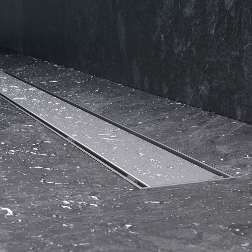 картинка W02SC-U11-080-04SB PrimeFlow Трап для душа линейный универс затвор Tile 80см цвет сталь мат от магазина Сантехстрой