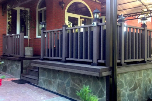 картинка Holzhof, Россия Ограждение ДПК holzhof woodstyle секция 1 м.п., с тиснением 3D, от магазина Сантехстрой