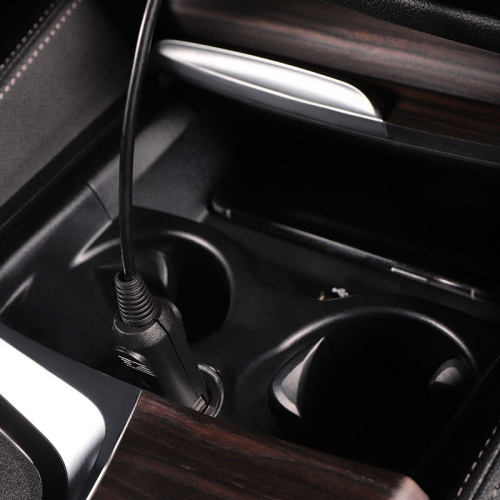 картинка Автозарядка с индикатором (разъем 1.4х3.4) (АЗУ) шнур спираль 1.5 м REXANT от магазина Сантехстрой