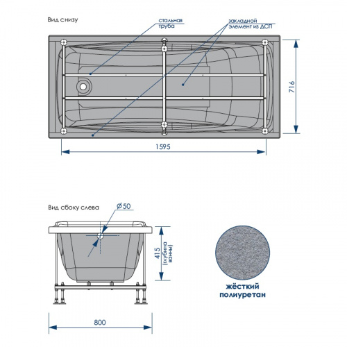 картинка Ванна акриловая Loranto GRANBY 1800х800 от магазина Сантехстрой