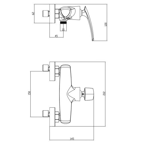 фото смеситель для душа azario reuleaux с ручным душем, керамический картридж, хром (az-vwf338296c)
