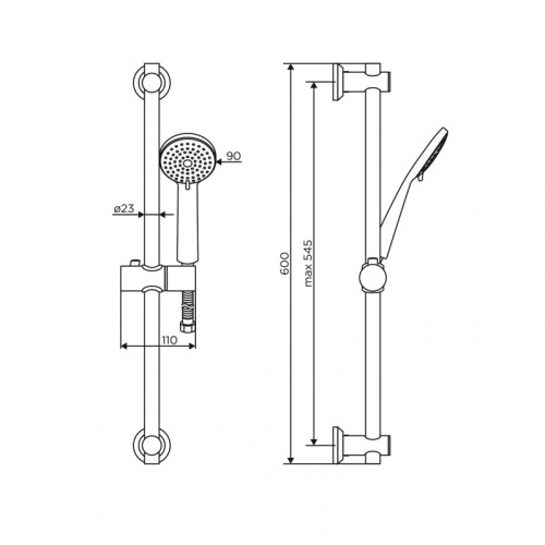 картинка D0103000SS Logic  new душевой комплект, лейка 3F abc пластик от магазина Сантехстрой