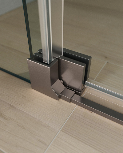 картинка Душевая дверь Cezares Slider 100 SLIDER-B-1-90/100-C-GM профиль Оружейная сталь стекло прозрачное от магазина Сантехстрой