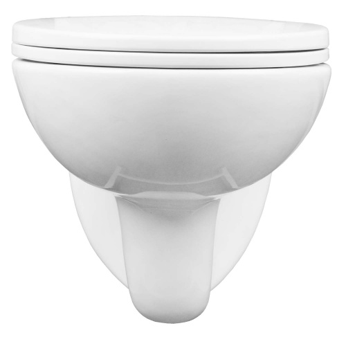 картинка Унитаз подвесной Loranto Fredo 355х550х410 безободковый, с быстросъемным сиденьем микролифт (CS-WH8005) от магазина Сантехстрой