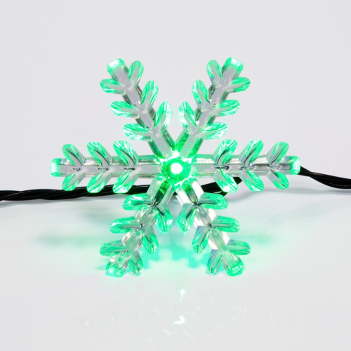 картинка Гирлянда светодиодная Снежинки 30 LED МУЛЬТИКОЛОР 4,4 метра с контроллером от магазина Сантехстрой