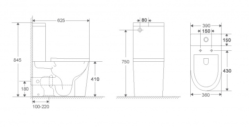 картинка Напольный унитаз-компакт безободковый Terminus Аврора 625х390 белый от магазина Сантехстрой