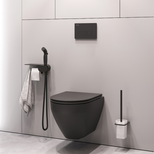 картинка CK70H1103B Spirit V2.0 набор подвесной унитаз с гиг.душем, черный от магазина Сантехстрой